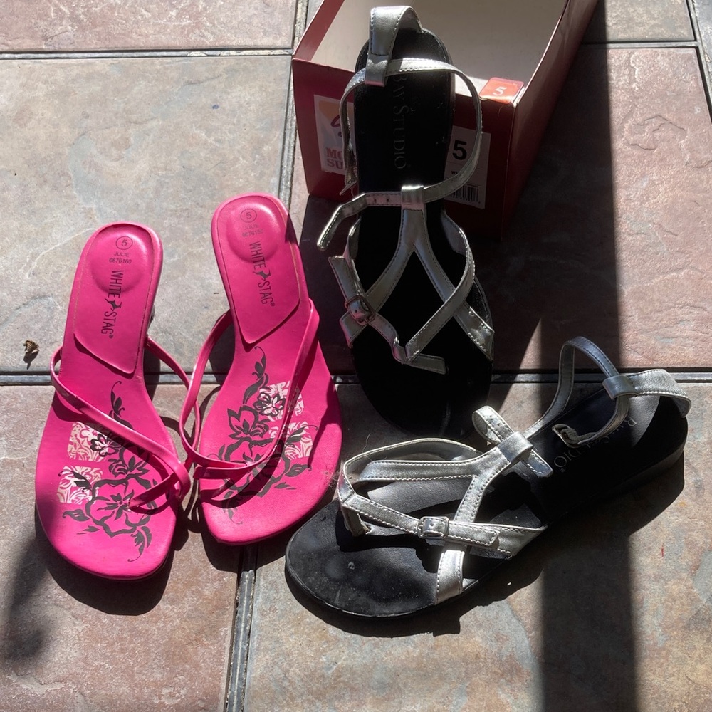 Two Pairs Size 5 Sandals